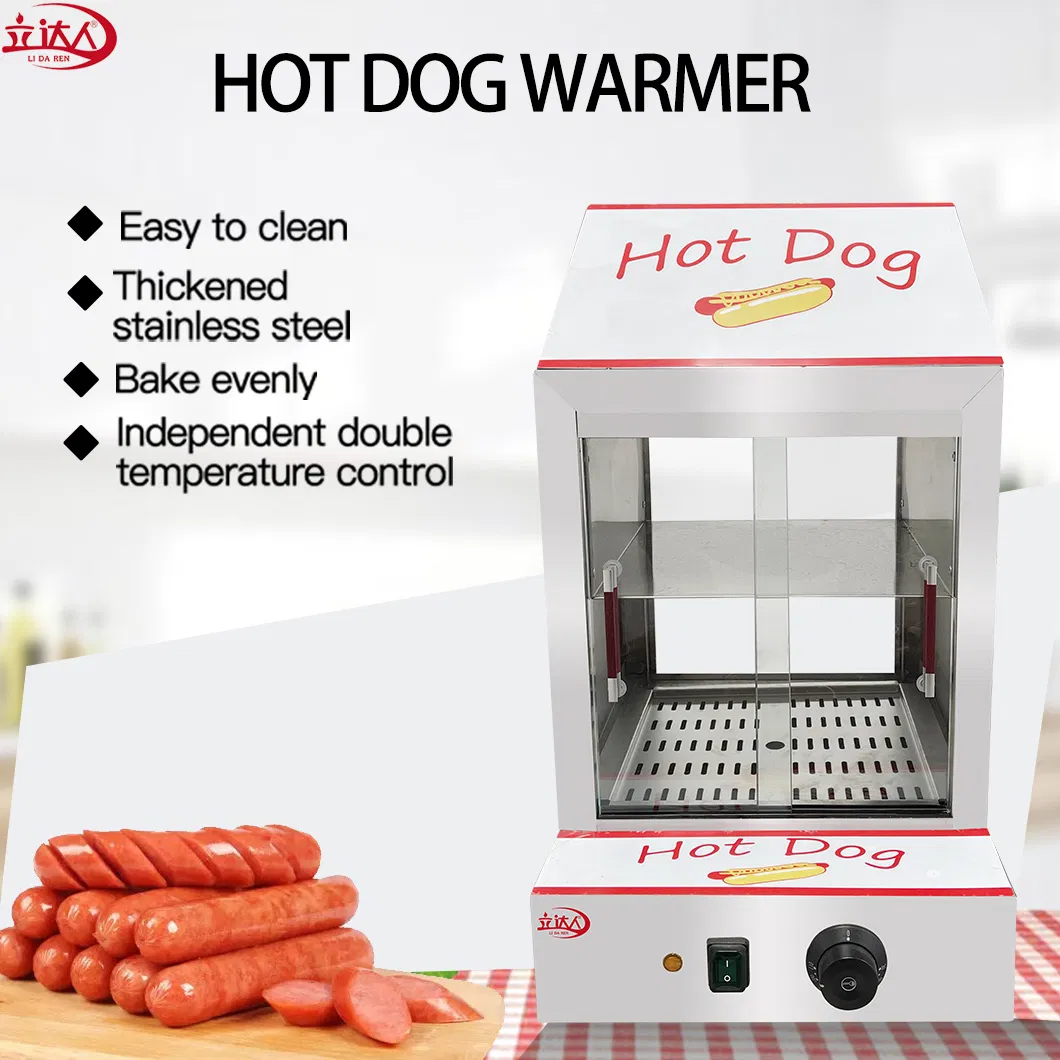 Hot Dog Warming Showcase Bun Warmer Commercial Electric Hotdog Steamer
