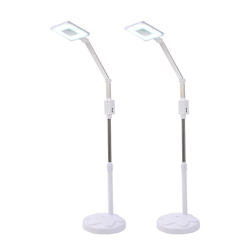 Square LED Cold Light Magnifying Lamp for Home Beauty Salon Tattoo Nail Eyelash Shadowless Floor Light