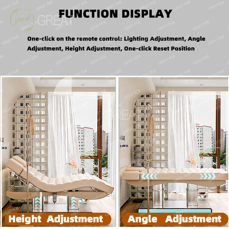 Thai Portable Professional SPA Spine Beauty Bed Headspa 4 Motors Electric Thermal Facial Massage Tables Bed for Esthetician