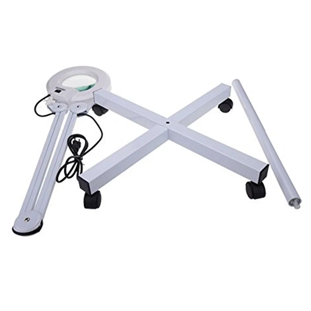 LED Magnifying Floor Lamp for Estheticians 5X 8X Magnifier Light Glass Lens for Beauty Nail Reading Crafts Sewing Close Work