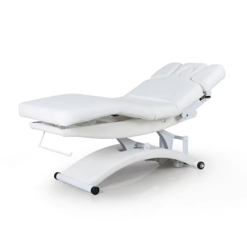 Luxury White Esthetician Body Therapy SPA Treatment Salon Cosmetic 3 Electric Motor Extension Beauty Facial Bed Massage Table