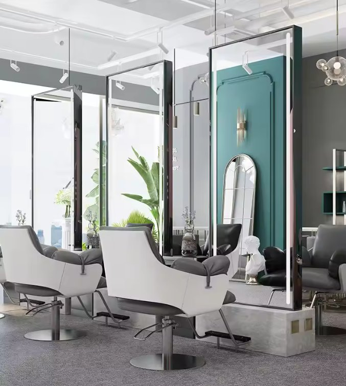 Salon Shop Wall Mounted Smart Beauty Salon Sided Mirror Table