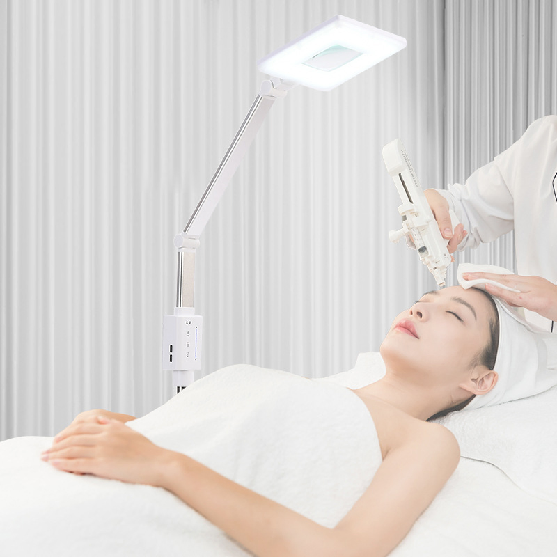 Square LED Cold Light Magnifying Lamp for Home Beauty Salon Tattoo Nail Eyelash Shadowless Floor Light