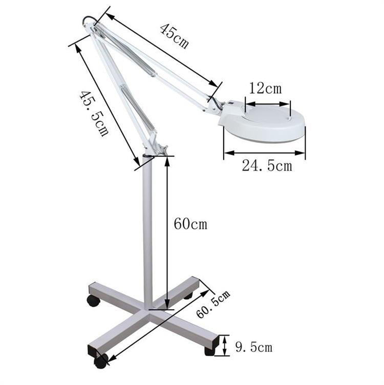 Professional Manufacturer Cosmetic Flexible Wheel Standing Floor Magnifying Lamp