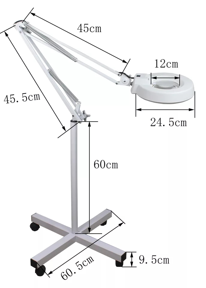 Lt-86e White Floor Standing Cleanroom LED Magnifying Lamp