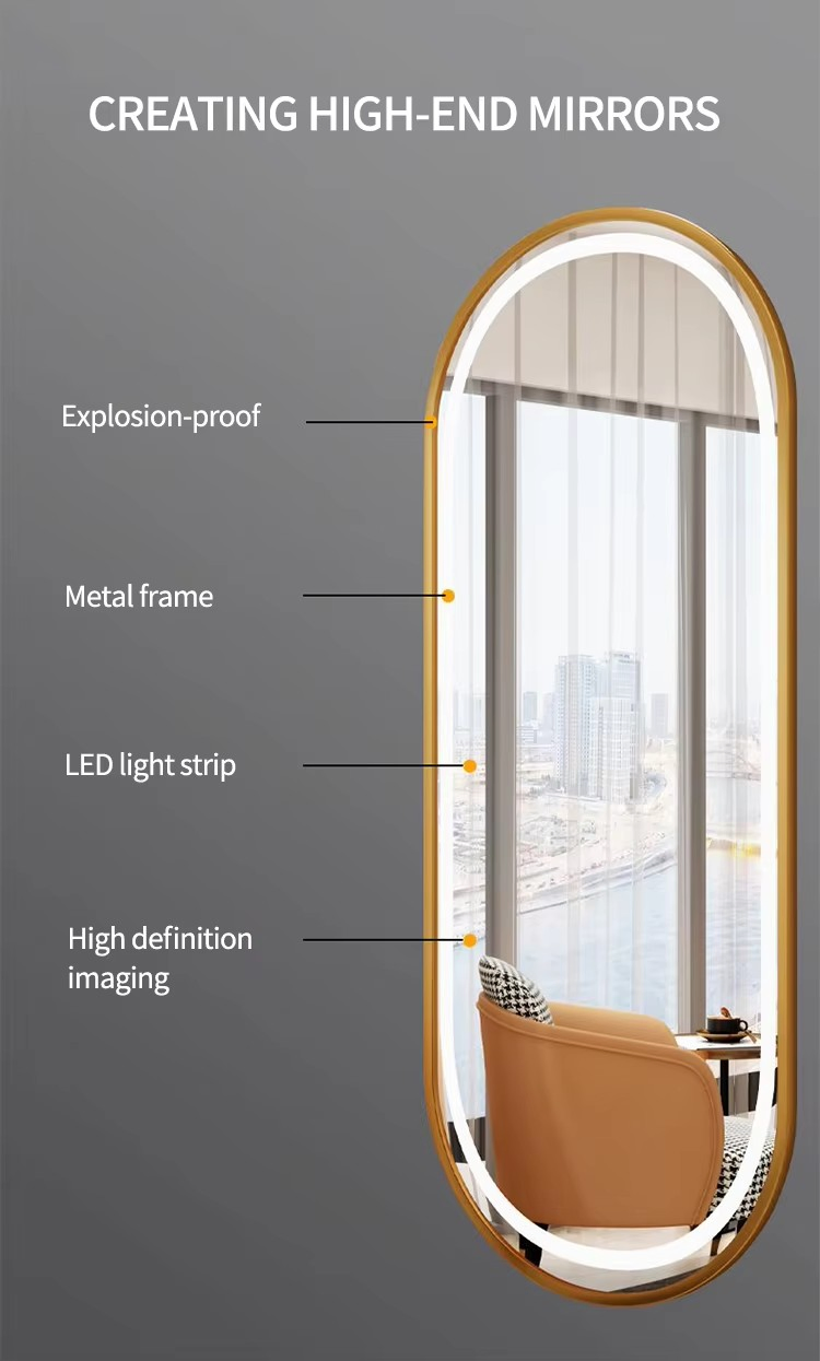 Modern Luxury Mirror Station Wall-Mounted Barber Shop Hair Salon Floor Mirror