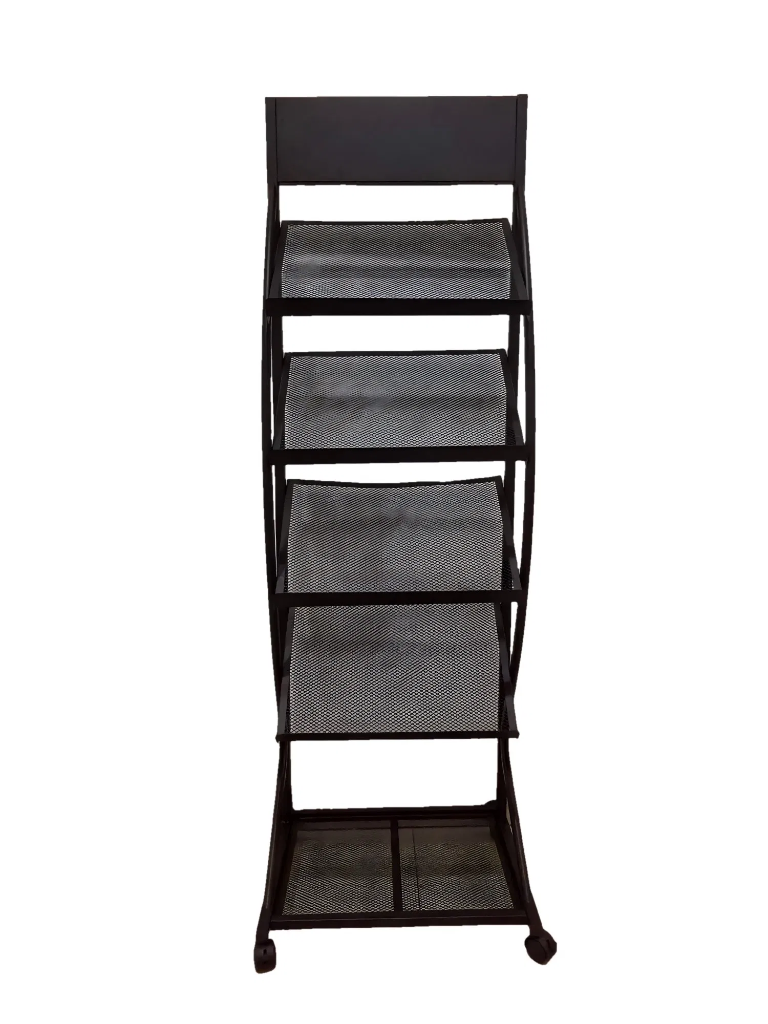 Simple Iron Floor Magazine Display Rack for Offices and Public Area