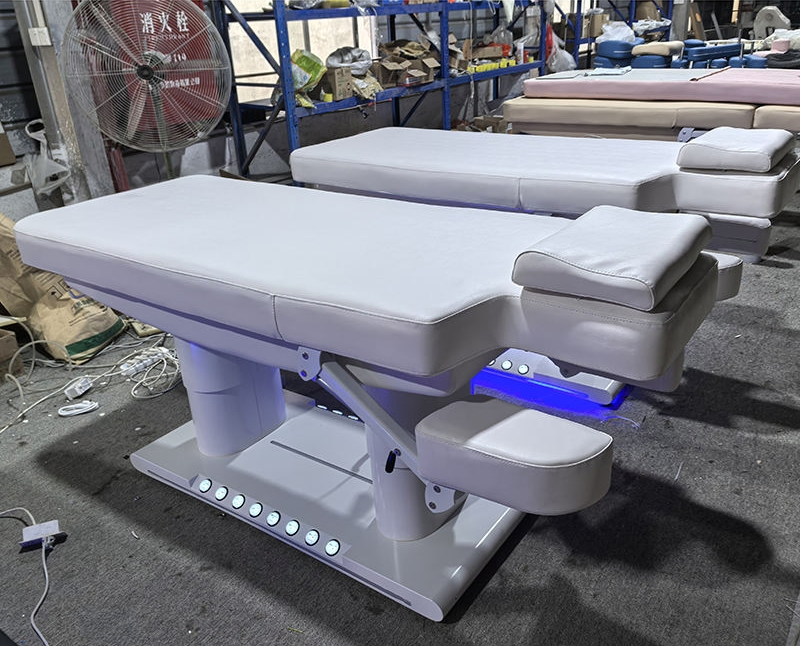 Beauty Center Heated Treatment Medical Massage Table Electric Curved Lash Facial SPA Recliner Beauty Bed