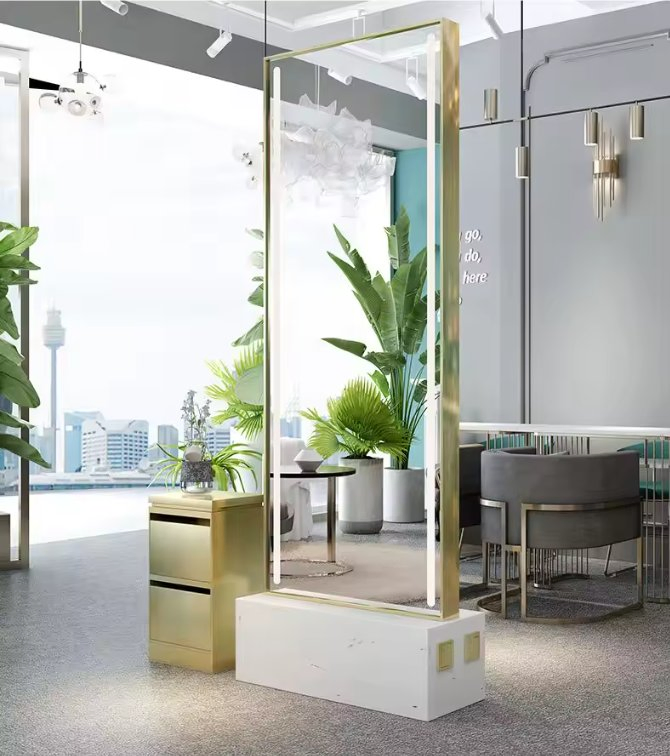 Salon Shop Wall Mounted Smart Beauty Salon Sided Mirror Table