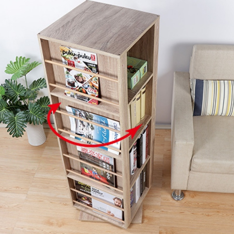 360° Rotating Bookshelf Space Saving Corner Bookcase Organizer Spinning Book Display