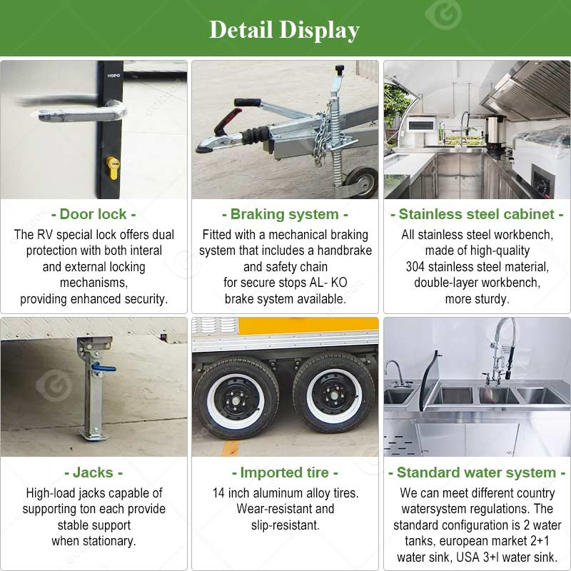 Full Equipment Remolque Crepe Carrito De La Comida Callejera Trailer Smoothie Food Truck Kitchen Boba Mobile Snack Cart