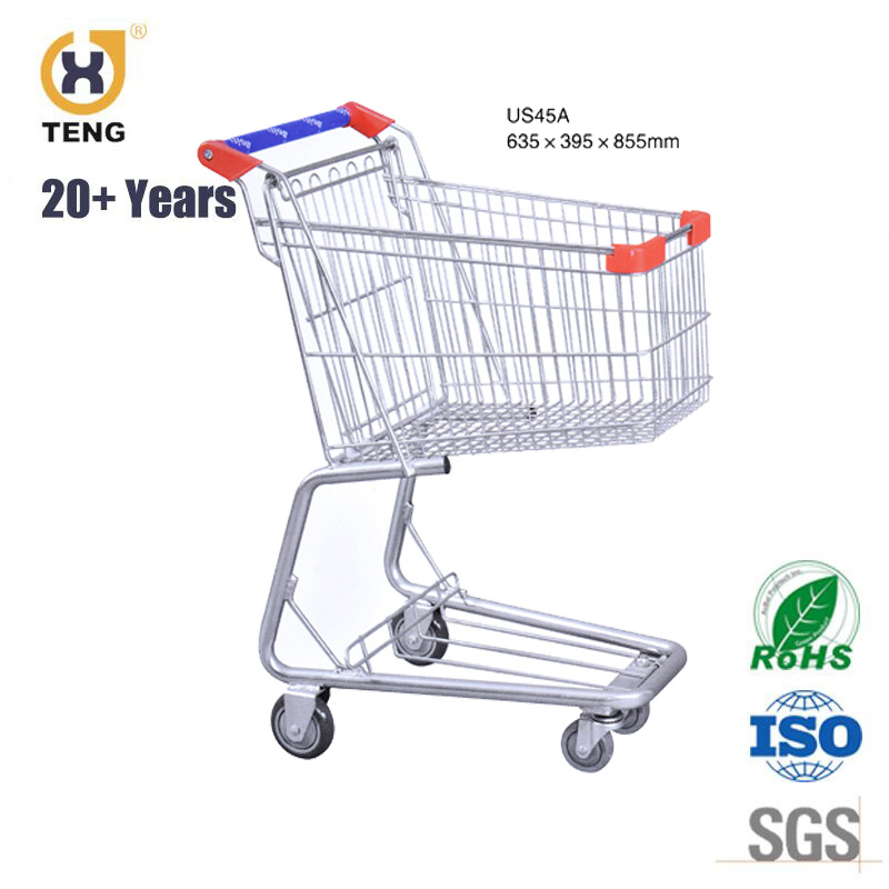 80L American Style Supermarket Equipment Metal Shopping Hand Trolley Cart