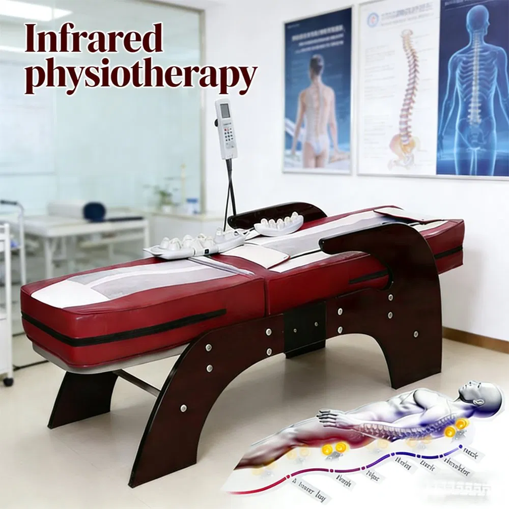 Professional Massage Bed for Spine Therapy with Heated Jade Rollers for Clinic