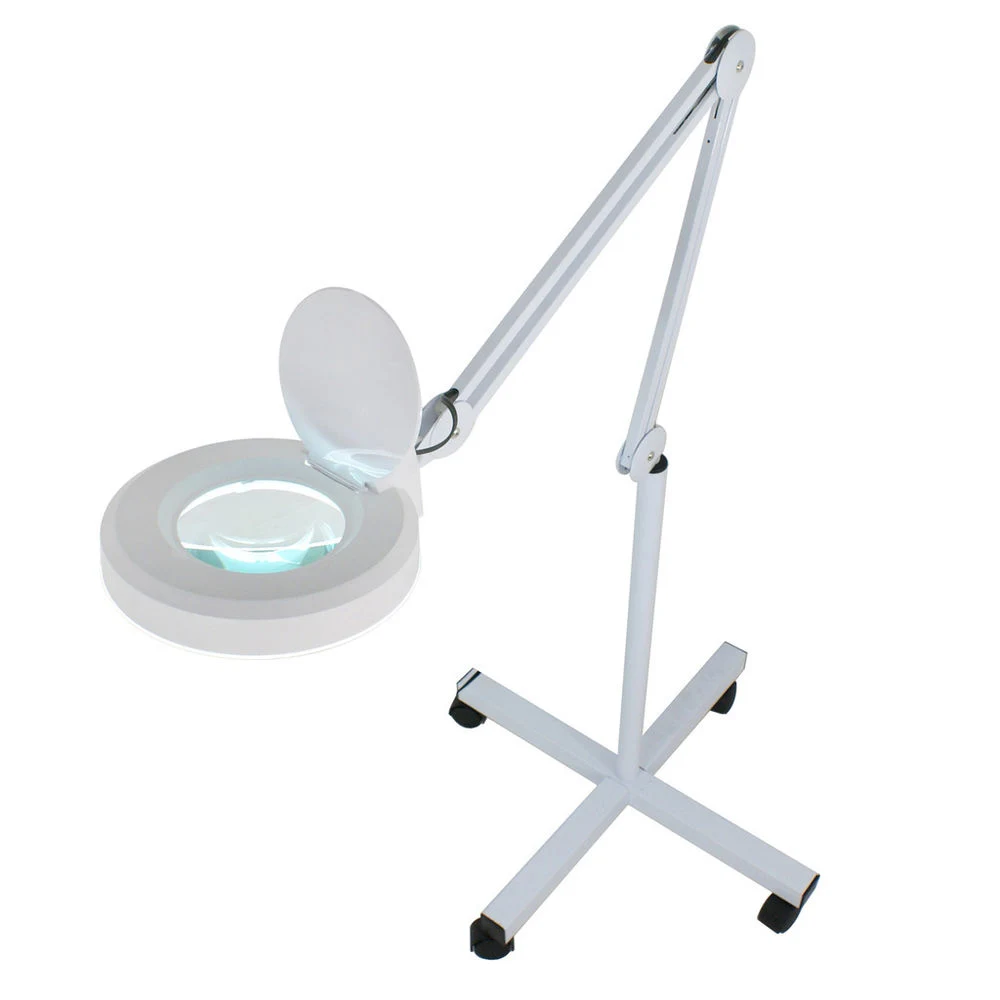 Lt-86e White Floor Standing Cleanroom LED Magnifying Lamp