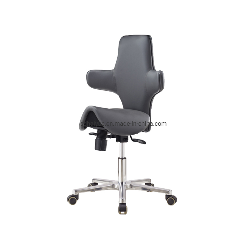 Ergonomic Swivel Saddle Stool with Backrest for Office