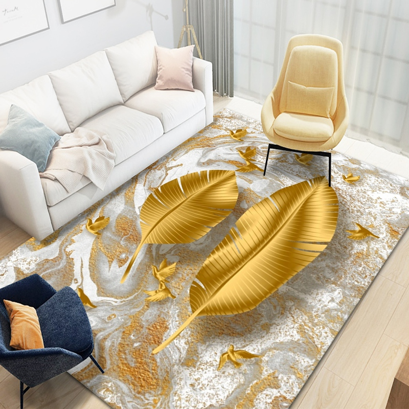 Chinese Factory Leaf Design Carpet and Rug Floor Mat Living Room 3D Carpet Cheap Tapis Salon Modern Area Rug Printed Carpet