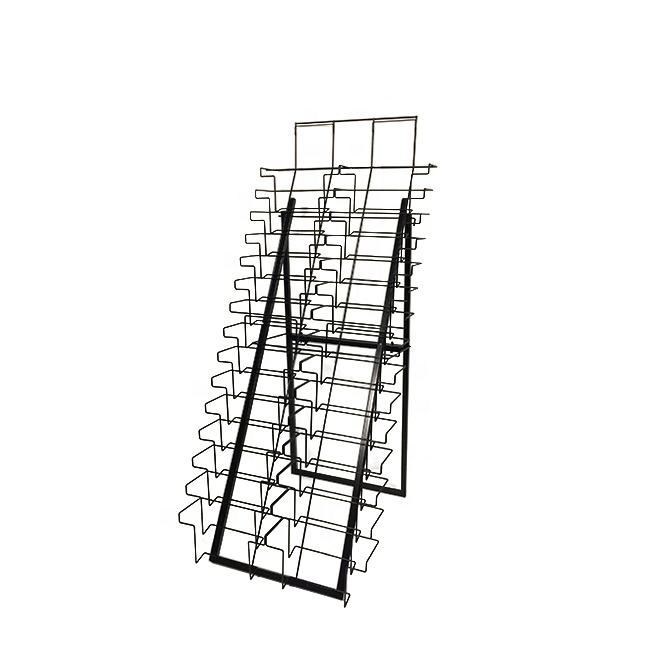 Heavy Duty Metal Wire Floor Standing Brochure &amp; CD Holder Magazine Display Rack