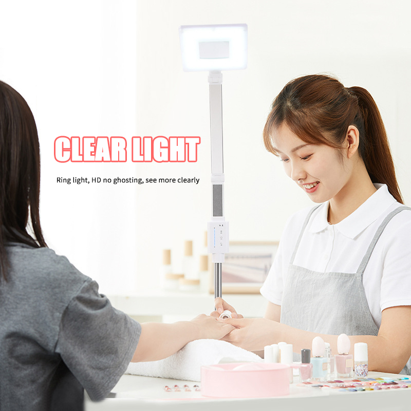 Square LED Cold Light Magnifying Lamp for Home Beauty Salon Tattoo Nail Eyelash Shadowless Floor Light