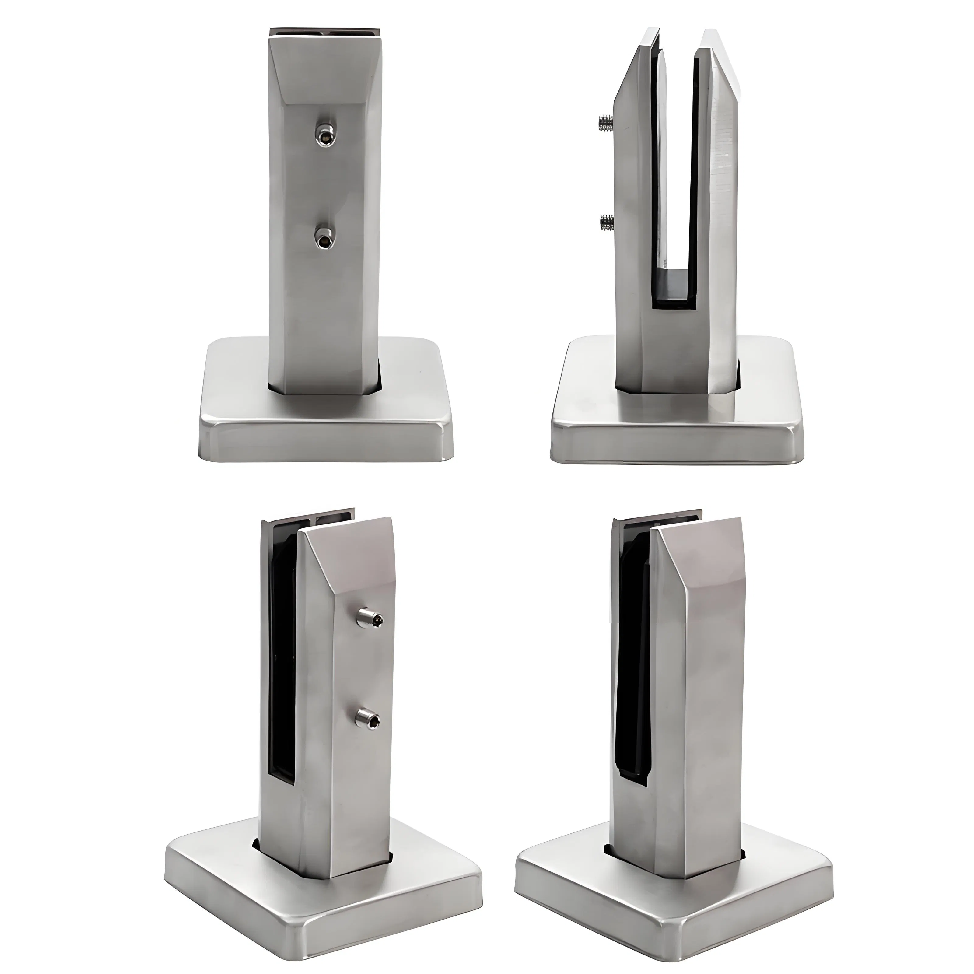 Glass Spigot Surface Mounted Spigot Glass Clamp Glass Clip 2205 Stainless Steel Square Adjustable Base Plated Spigot