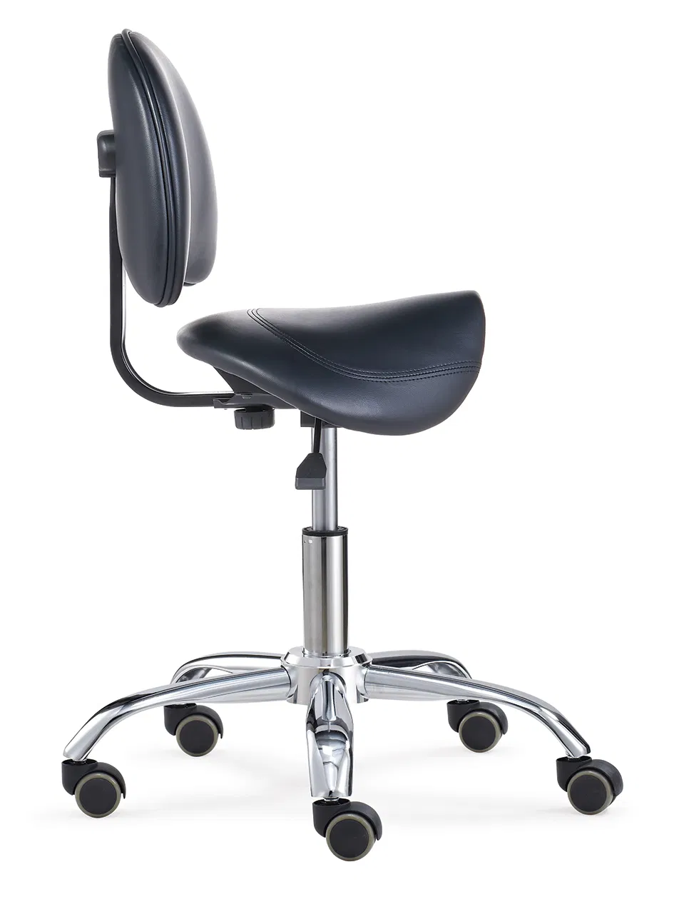 Adjustable Saddle Stool with Back Support with Wheels Swivel Rolling Ergonomic Office Chair for Home Office Dentict Clinic Beauty Salon Lab Studio
