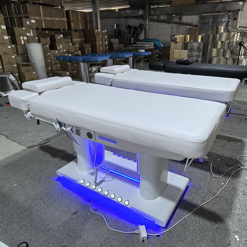 Beauty Center Heated Treatment Medical Massage Table Electric Curved Lash Facial SPA Recliner Beauty Bed