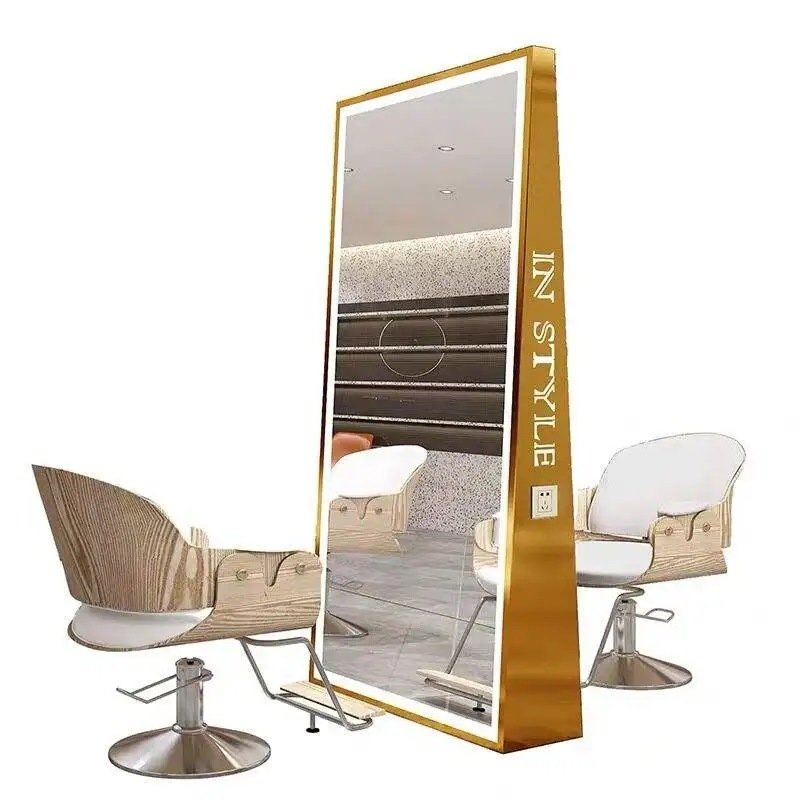 Classic LED Hairdressing Mirror Station Commercial Styling Station