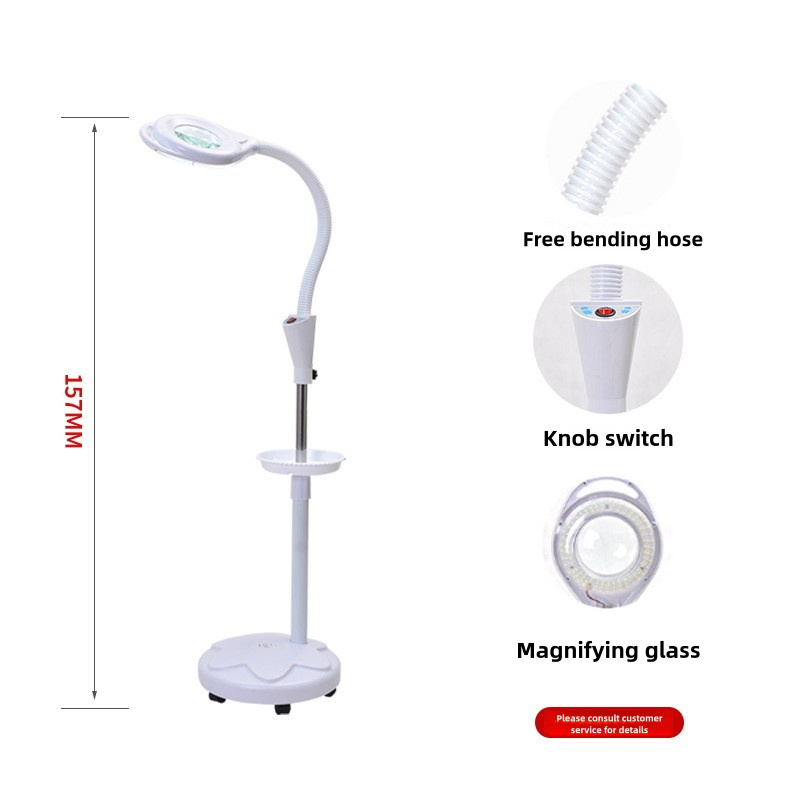 Cold Light Magnifier LED Floor Stand Lamp with Face Nail Beauty Equipment