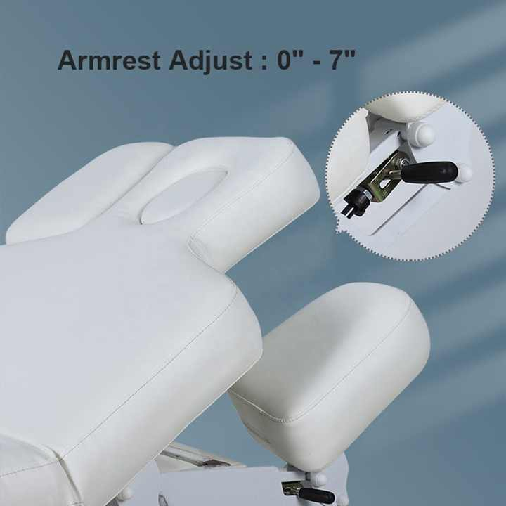 Luxury White Esthetician Body Therapy SPA Treatment Salon Cosmetic 3 Electric Motor Extension Beauty Facial Bed Massage Table