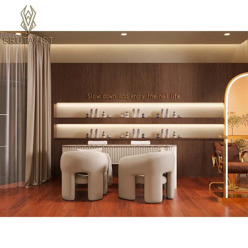 Modern Custom Hair Salon Styling Stations - with Mirror Interior Furniture