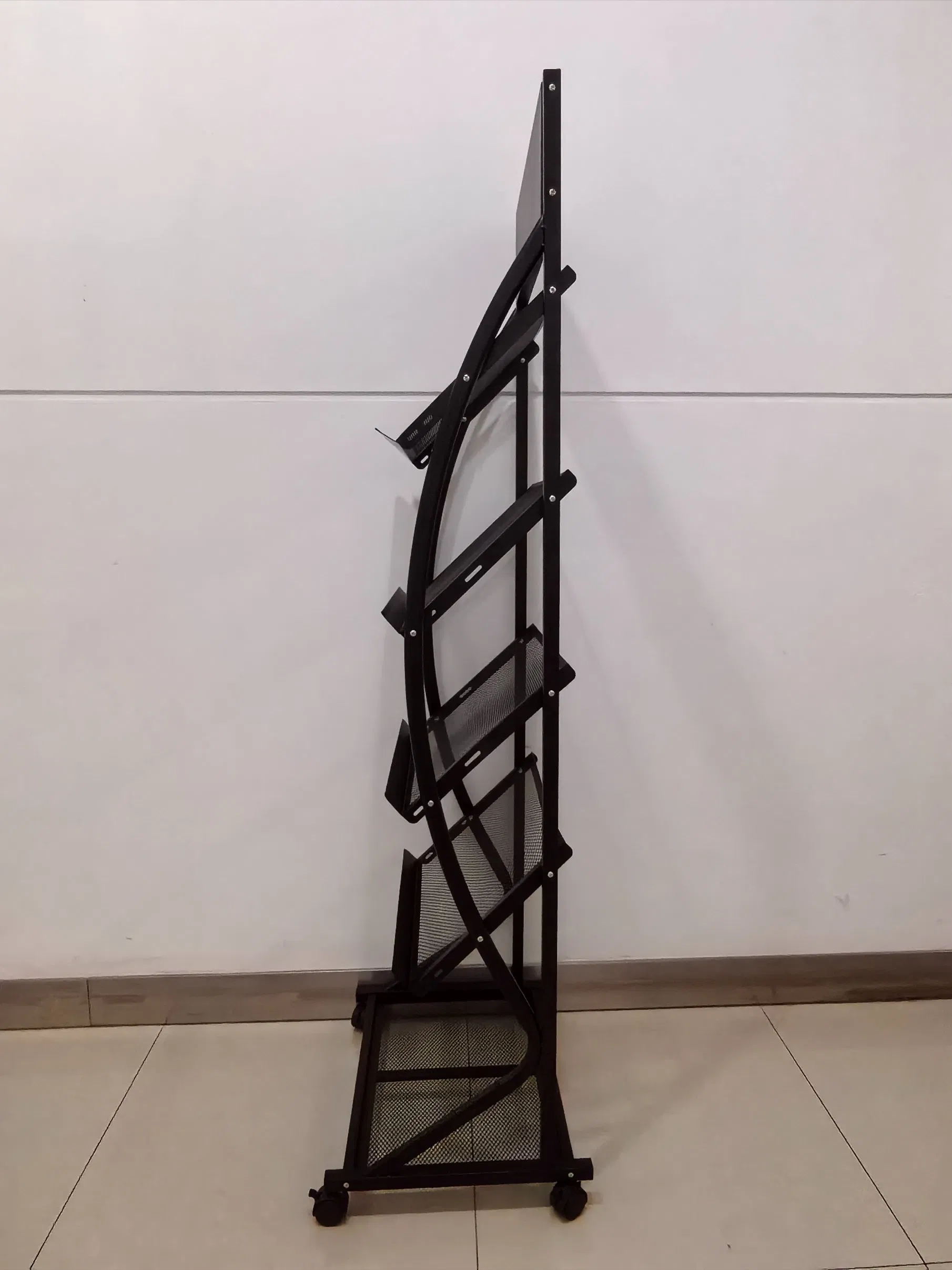 Simple Iron Floor Magazine Display Rack for Offices and Public Area