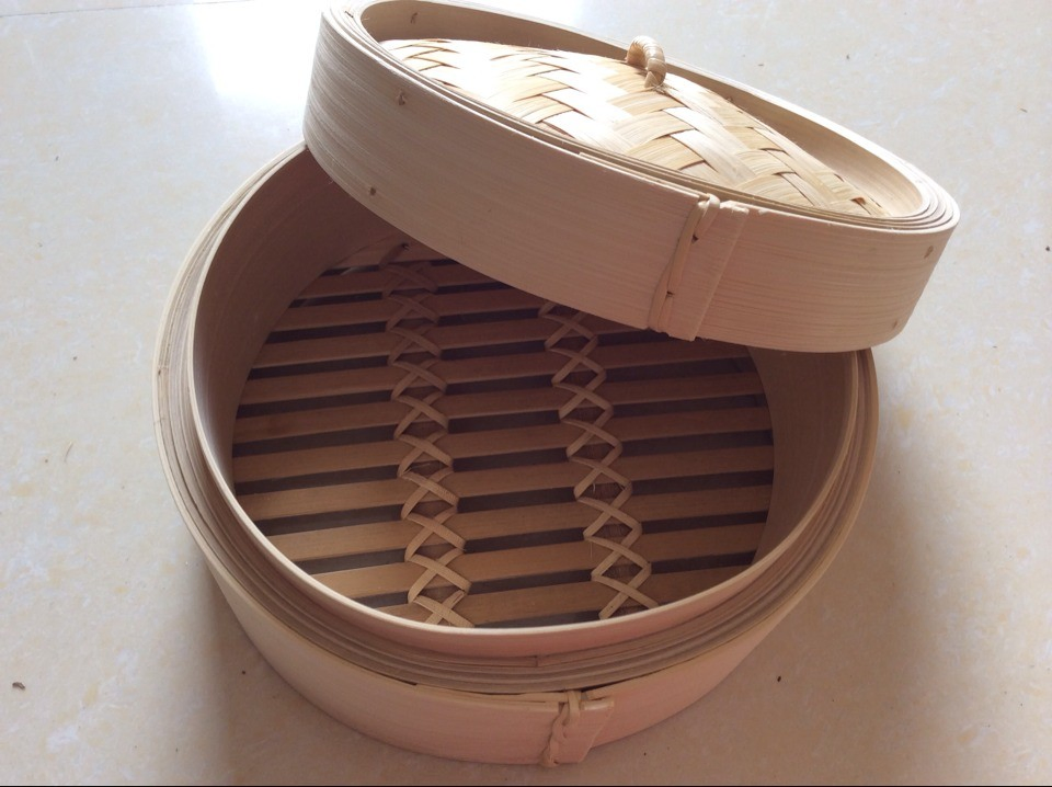 Hot Sale Round Bamboo Steamer Natural Color From China