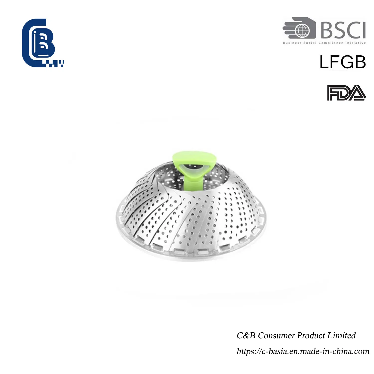 Hot Selling Stainless Steel Foldable Steamer Basket - Adjustable for Veggies &amp; Fruits