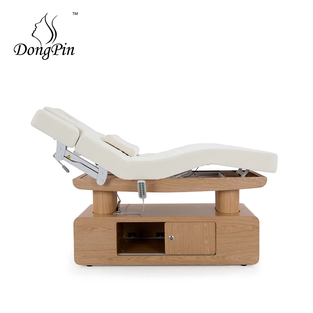Heated Four Motors Esthetician Bed SPA Bed Massage Table Electric Facial Beauty Salon Furniture with Light