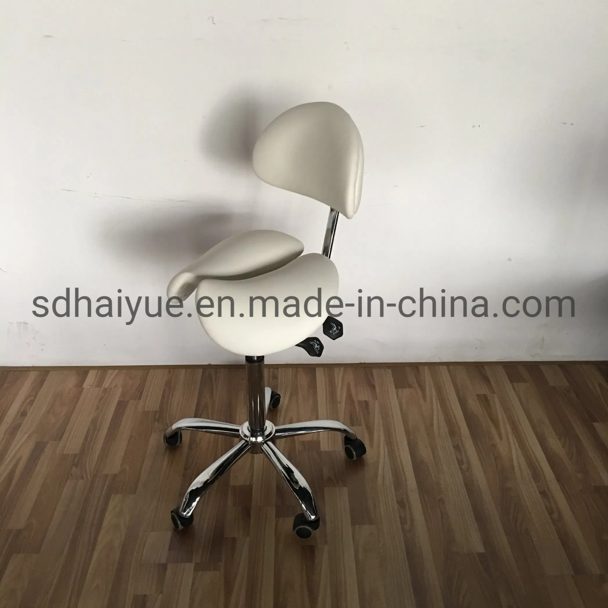 Ergonomic Medical Saddle Dental Docotor Stool with Backrest