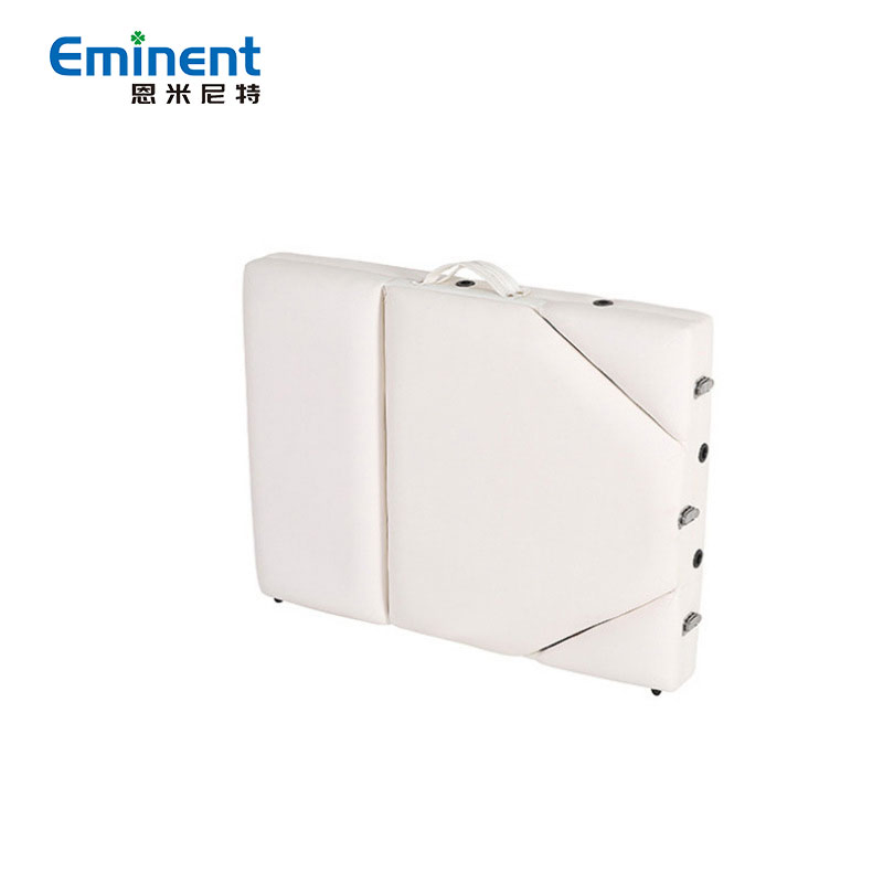 White Color Portable Collapsible Tattoo Beauty Massage Bed Two Folding SPA Moxibustion Bed Massage Table