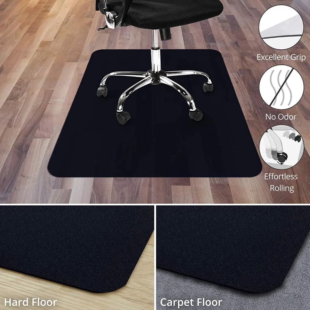 OEM Eco-Friendly Non-Slip Durable Custom Design Black Office Chair Mat