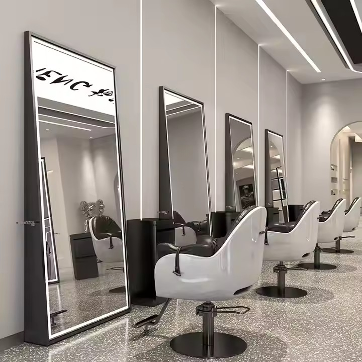 Classic LED Hairdressing Mirror Station Commercial Styling Station