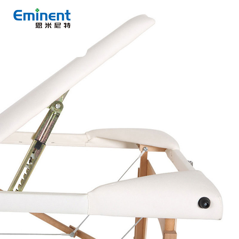 White Color Portable Collapsible Tattoo Beauty Massage Bed Two Folding SPA Moxibustion Bed Massage Table