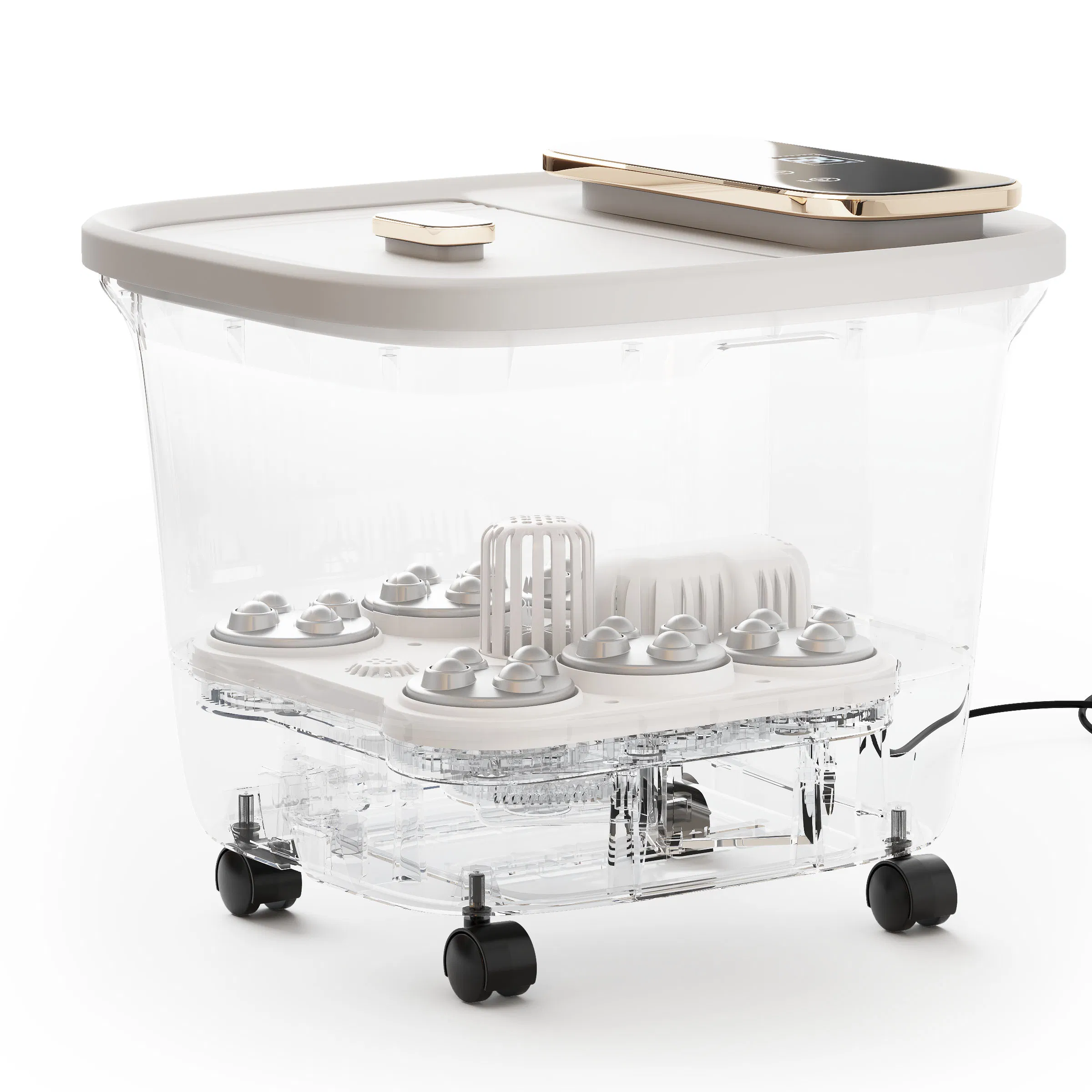 Ningdecrius 2023 Home Use Electric Pedicure Machine Bath Foot Basin Massager with Heating Constant Infrared Foot Bath Tub