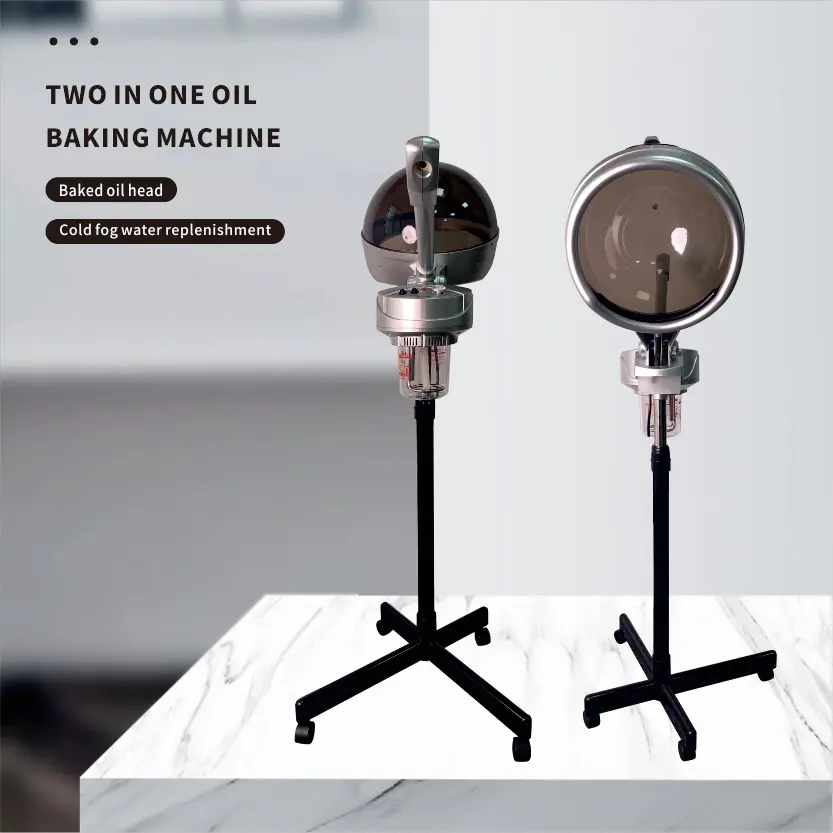 2 in One Face Hair Steamer with Adjustable Height Hood Barbershop Baking Oil Hair Steam