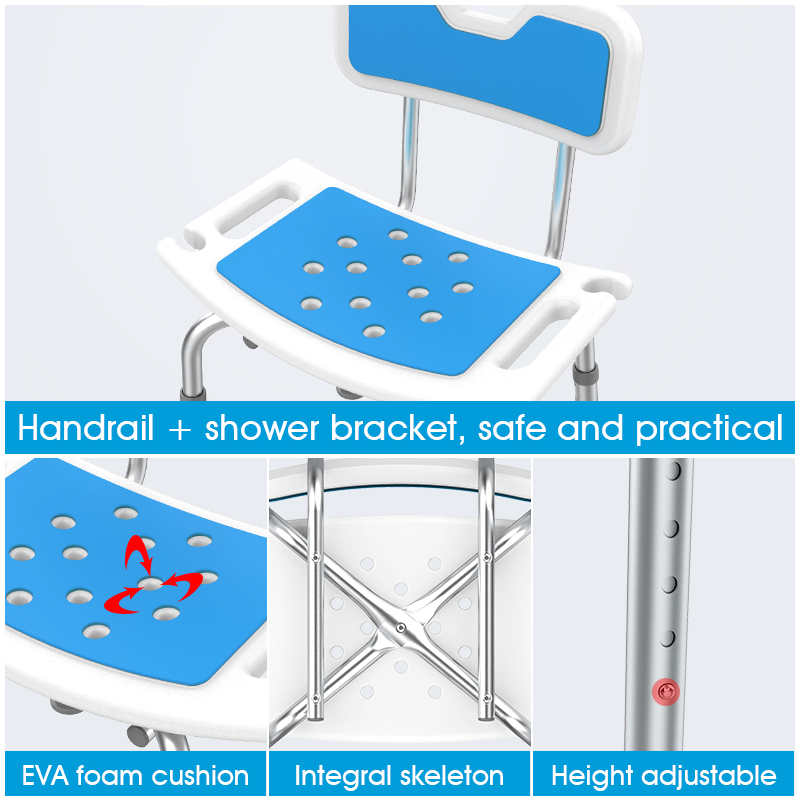 Latest Folding Shower Chair Aluminum Nursing Rehabilitation Treatment Bathroom Equipment Bath Chair