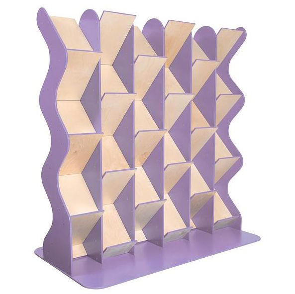 Wooden Wave Shape Freestanding Book &amp; Brochure Display Racks