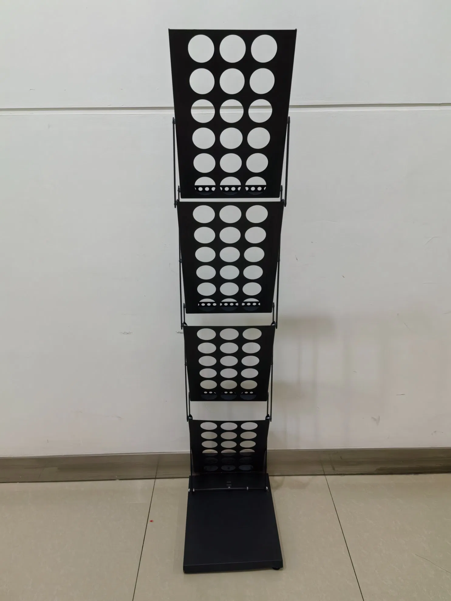 Foldable Magazine Rack Metal Catalog Literature Rack for Office Store and Exhibition Trade Show