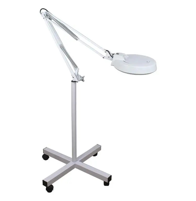 Manufacturer Cosmetic Flexible Wheel Standing Floor Magnifying Lamp