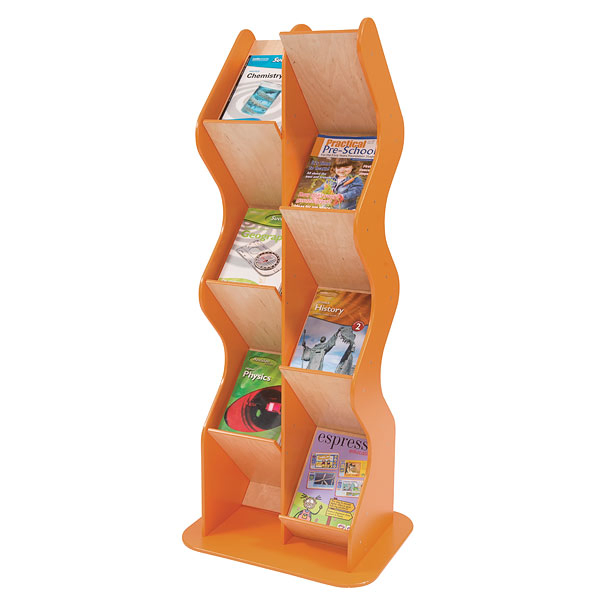 Wooden Wave Shape Freestanding Book &amp; Brochure Display Racks