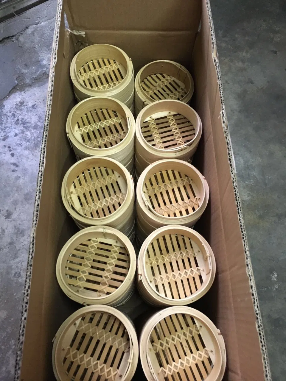 Hot Sale Round Bamboo Steamer Natural Color From China