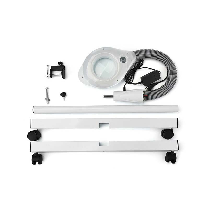 Versatile Floor-Standing Magnifying Lamp with Two Lenses, Adjustable Brightness, and Mobile Stand