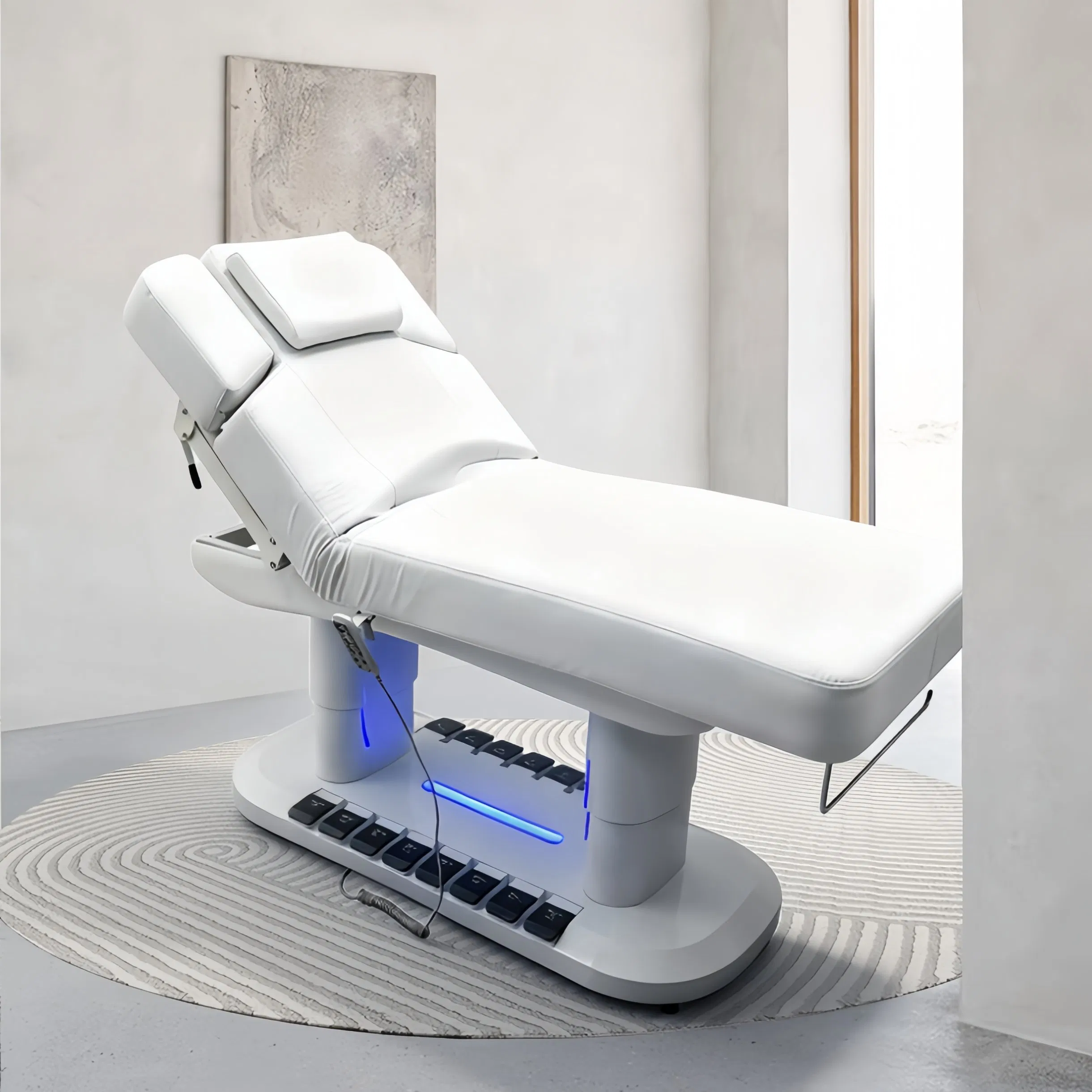 Luxury Heated SPA 4 Motors Eyelash Table Height Adjustable Professional Electric Beauty Massage Bed Overall Tilt Massage Table with Foot Control