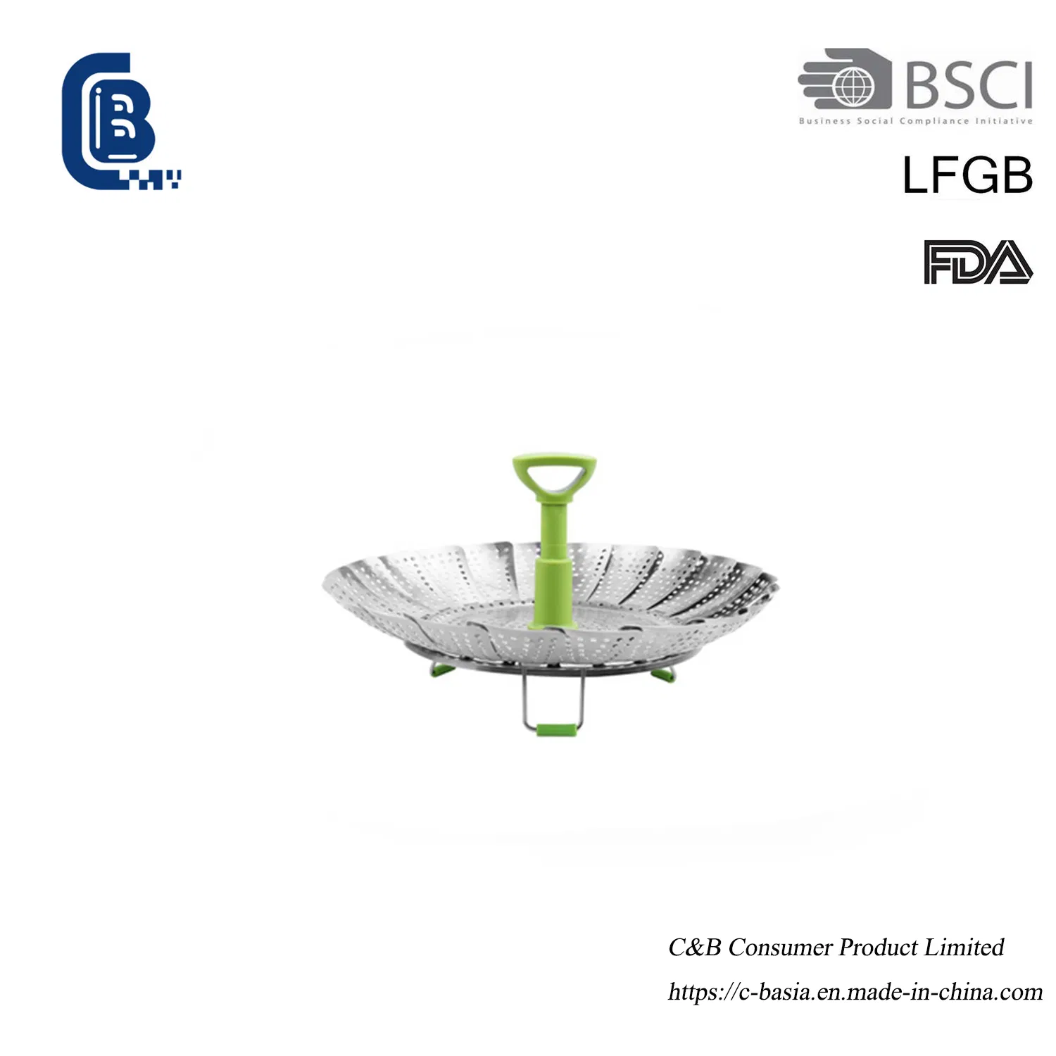 Hot Selling Stainless Steel Foldable Steamer Basket - Adjustable for Veggies &amp; Fruits