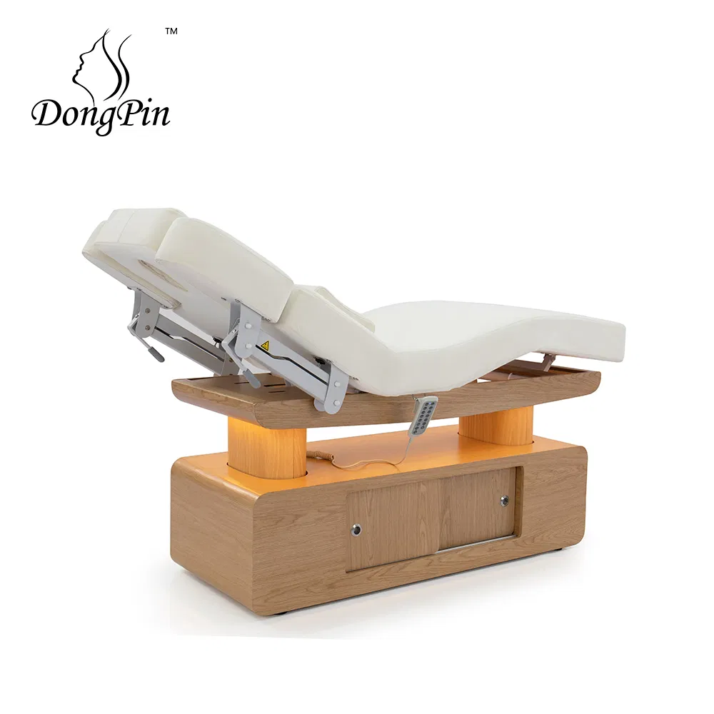 Heated Four Motors Esthetician Bed SPA Bed Massage Table Electric Facial Beauty Salon Furniture with Light